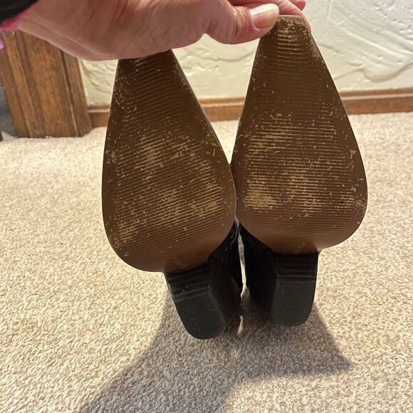 BCBG Leather Cowboy Boots Size 7 - Picture 9 of 16